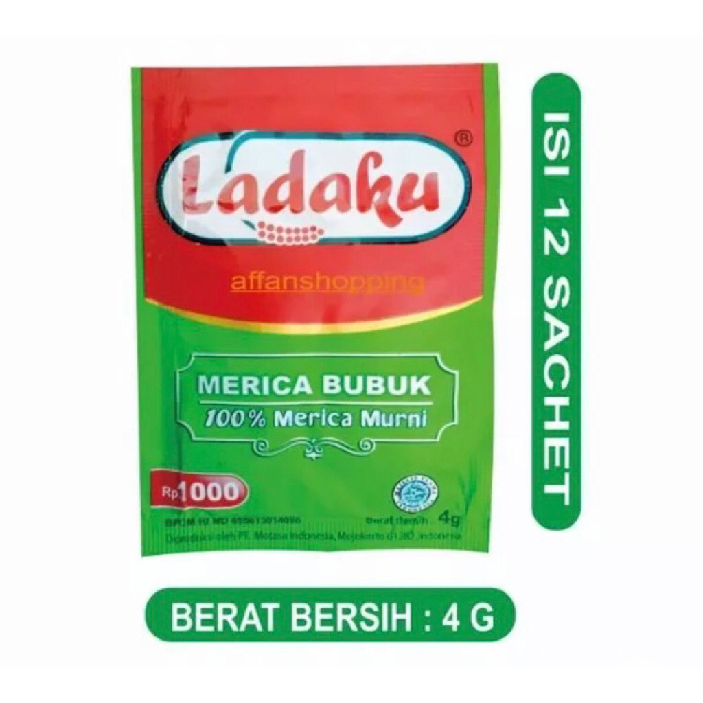 

Ladaku Merica Bubuk 12 Sachet 4gr Merica Murni