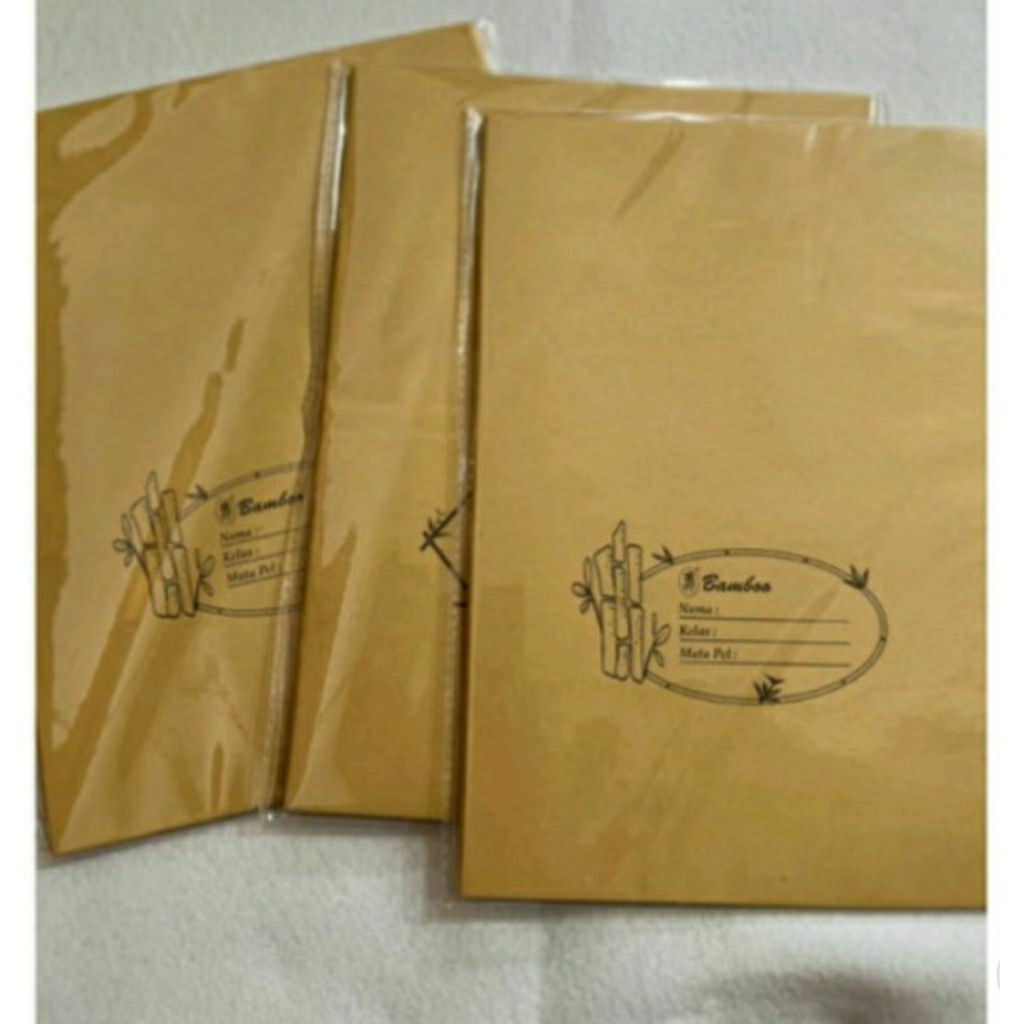 

Sampul Buku Boxy Bamboo/Sampul Buku Coklat Bamboo isi 20 lbr