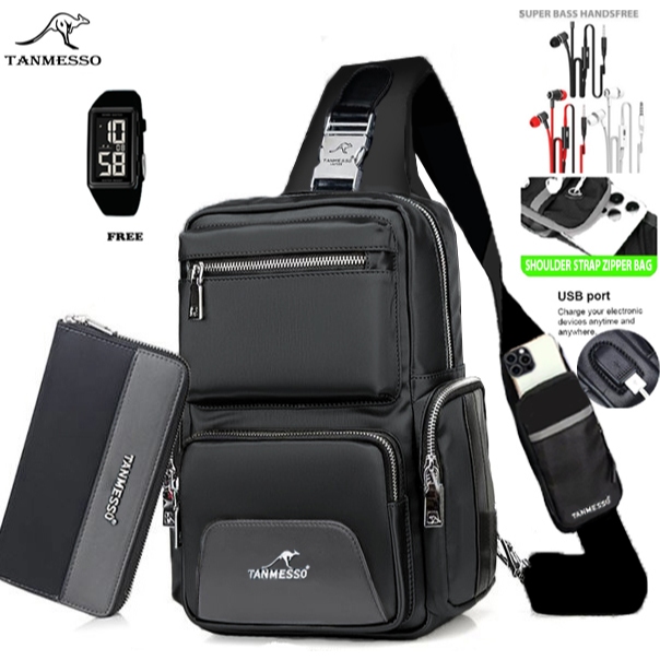 KANGAROO 5IN1 TAS USBPORT JAM DAN DOMPET HEADSET WATERPROOF