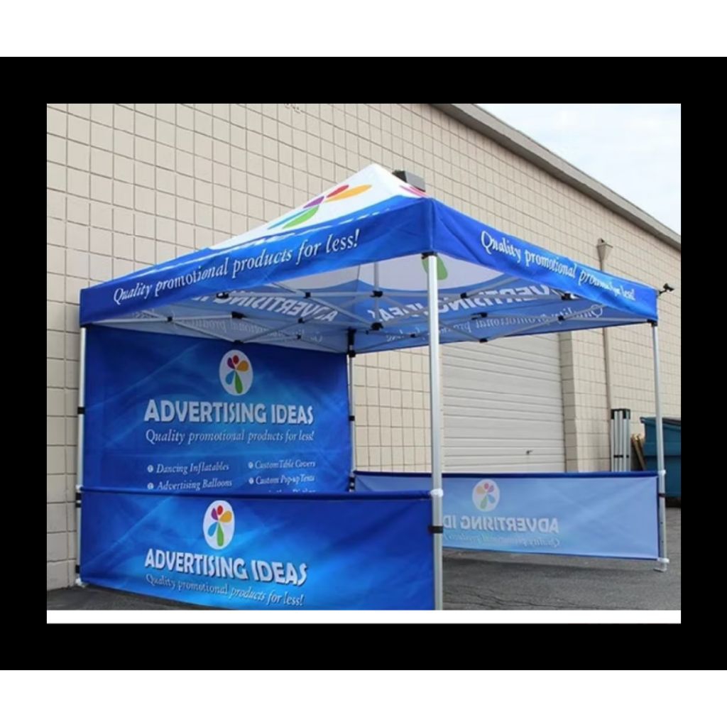 Tenda lipat 3x3 printing + dinding 3 sisi