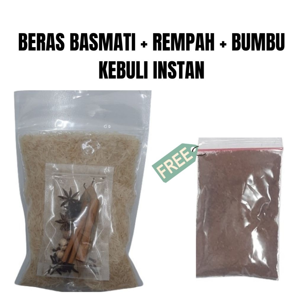 

Beras basmati 750gr plus rempah bonus bumbu kebuli instan
