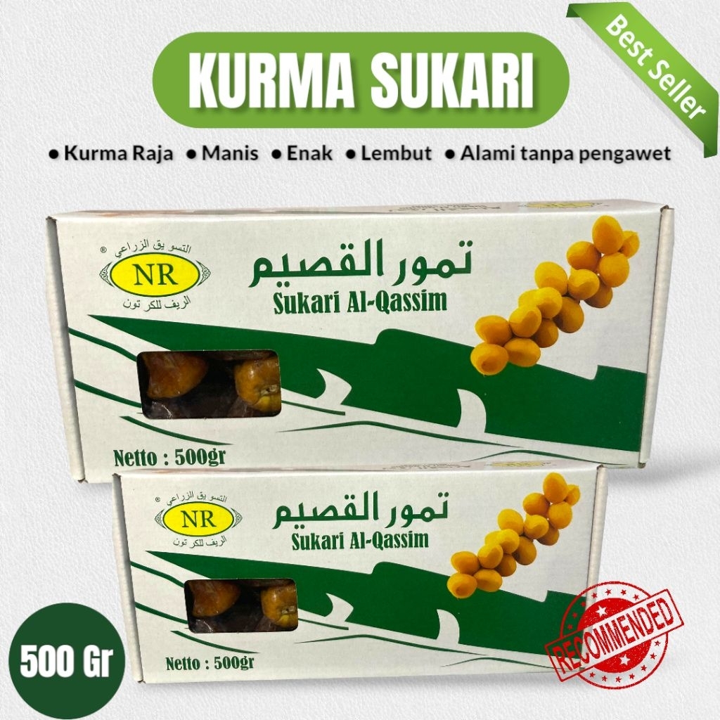 

KURMA SUKKARI 500 Gram PREMIUM, KURMA RAJA. Manis, enak, lembut, alami tanpa tambahan gula dan pengawet lainnya