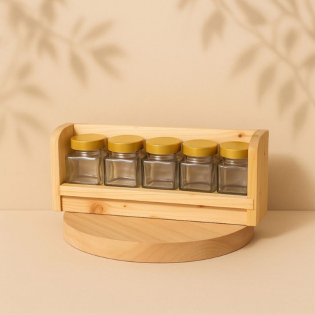 Rak Kayu Bumbu Dapur Rak Tempat Bumbu Dapur Gantung