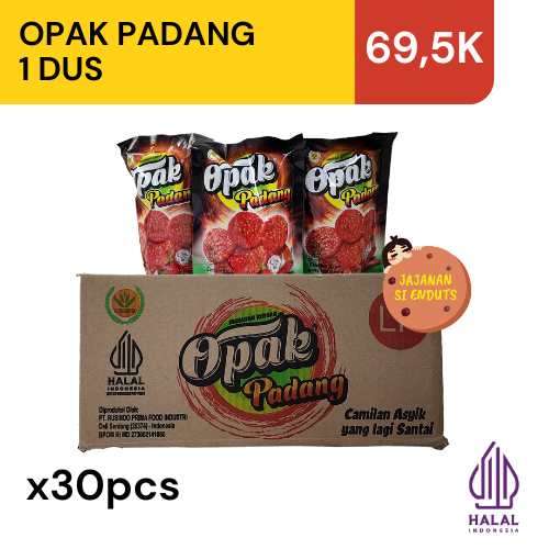 

1 Dus isi 30pcs Snack Opak Padang | Bakso Rasa Udang Bakar | Standing Pouch 30gr | Lokal Viral Halal Grosir