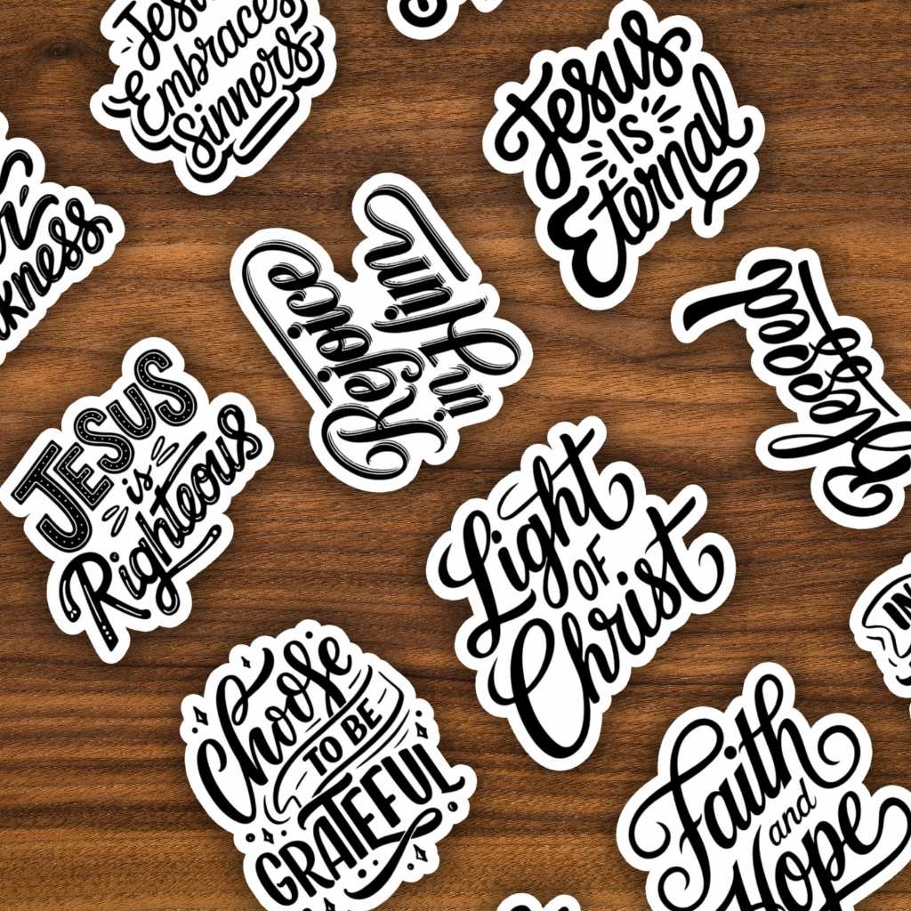 

Sticker Vinyl Pack Light of Christ | Stiker Rohani Motivasi Kristen Waterproof 12 Pcs