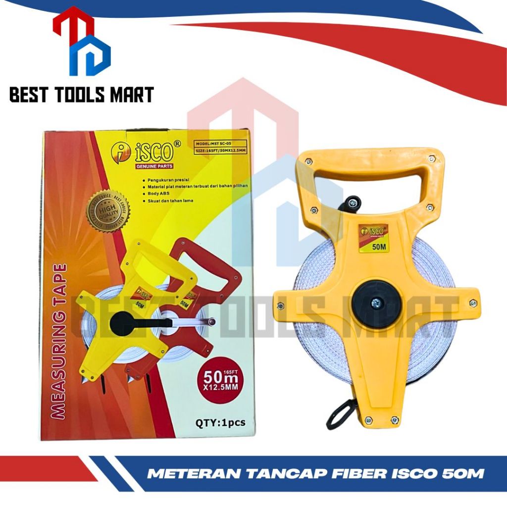 ISCO METERAN TANCAP 50 METER / METERAN ROLL GULUNG 50 METER / METERAN GULUNG 50 METER