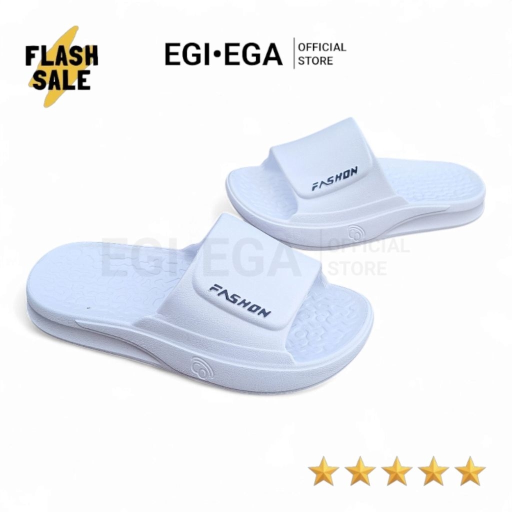 New Sandal FASHION / Sandal Selop Anak laki laki Bahan Karet Slop Anak Laki-Laki sandal slop putih a