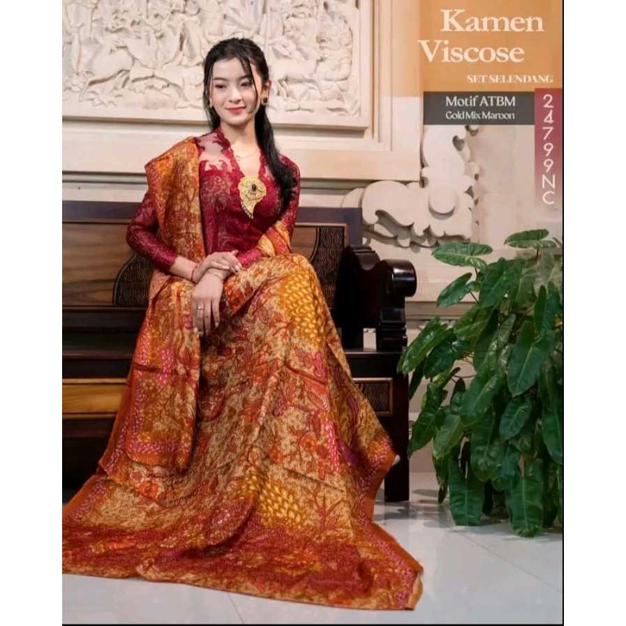 Kamen Viscose Atbm Serat Nanas Kamen ATBM Lembaran Set Selendang