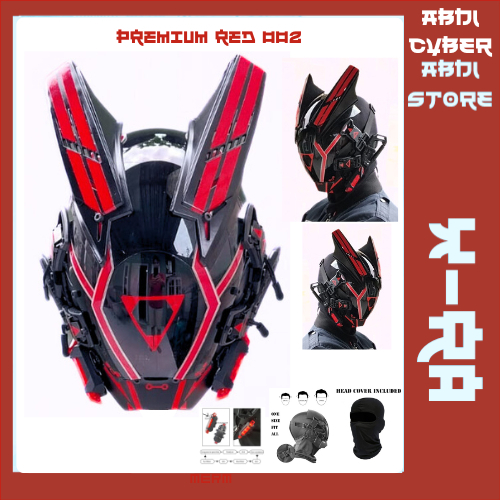 cyberpunk mask helm cosplay topeng robot / techwear mask
