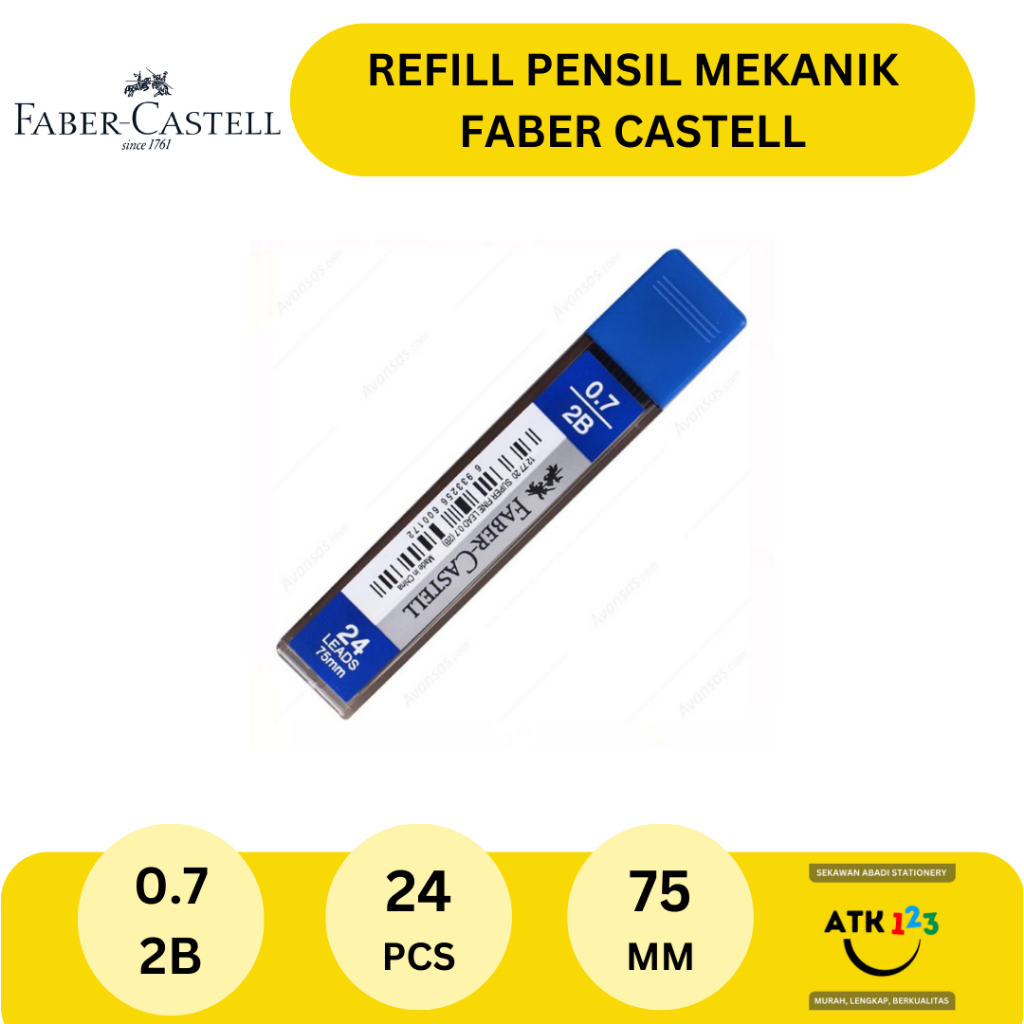 

Isi Pensil Mekanik / Lead Refill Mechanic Pencil Superfine 2B 0.7 Faber Castell