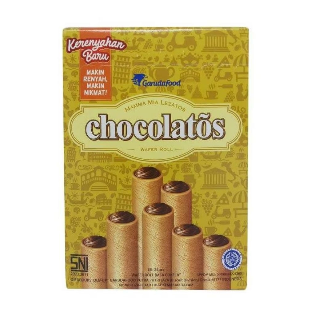

CHOCOLATOS WAFER ROLL {1 BOX ISI 24 } Pcs