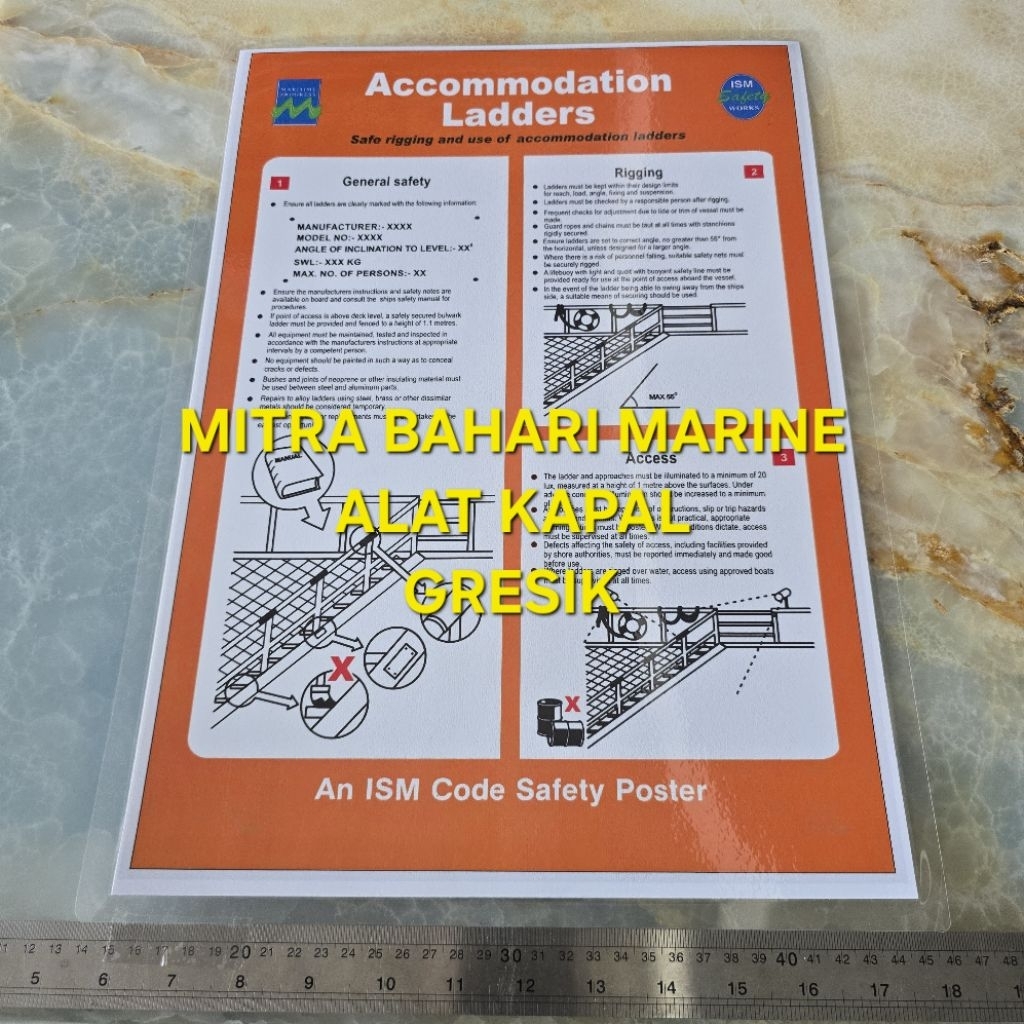 

Poster IMO Symbol IMPA 331513 Accommodation Ladders Ukuran 480x330mm / A3+