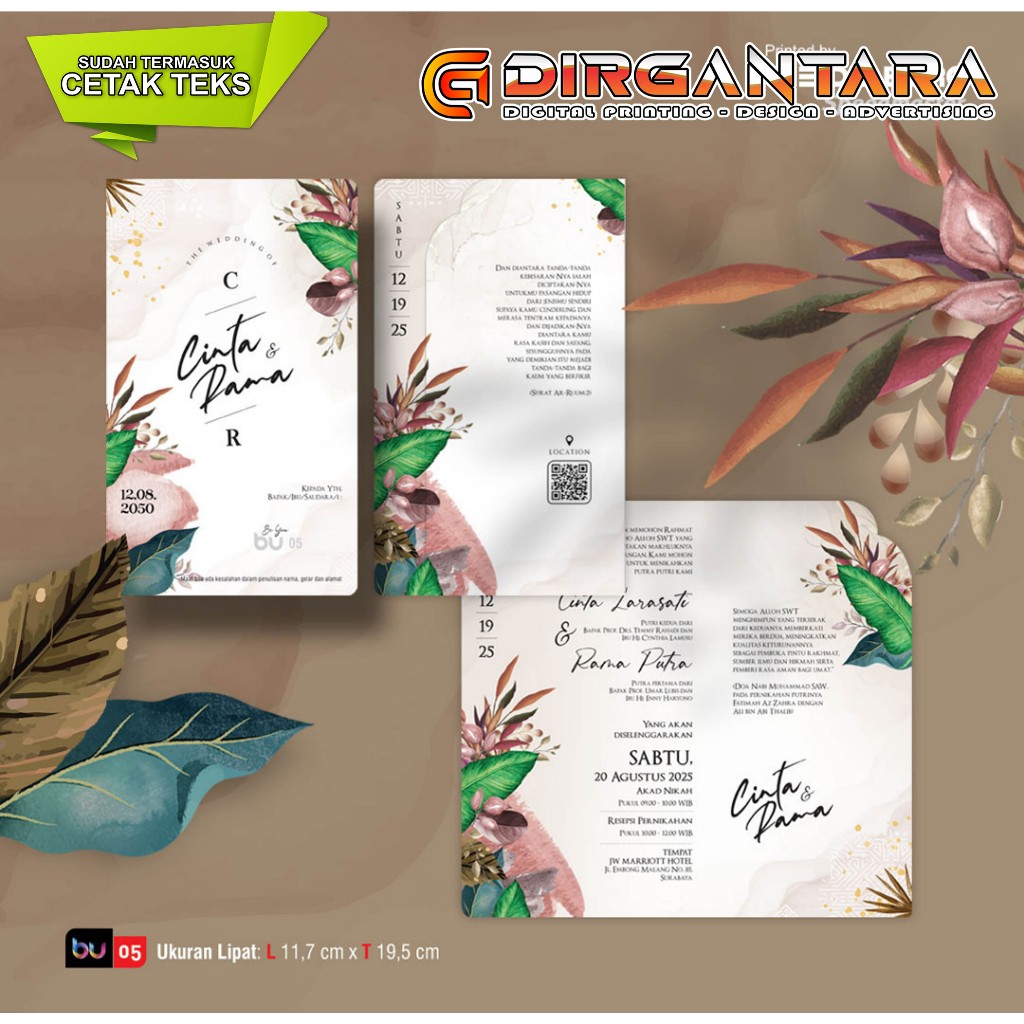 (50) Undangan pernikahan desain simple minimalis undangan khitanan murah undangan pernikahan simple