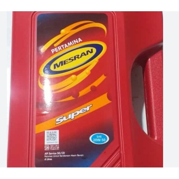 [Asli 100%] OLI MESRAN SUPER Min 20W-50 4Liter SNI / OLI MOBIL /MESRAN SUPER /ORIGINAL PERTAMINA