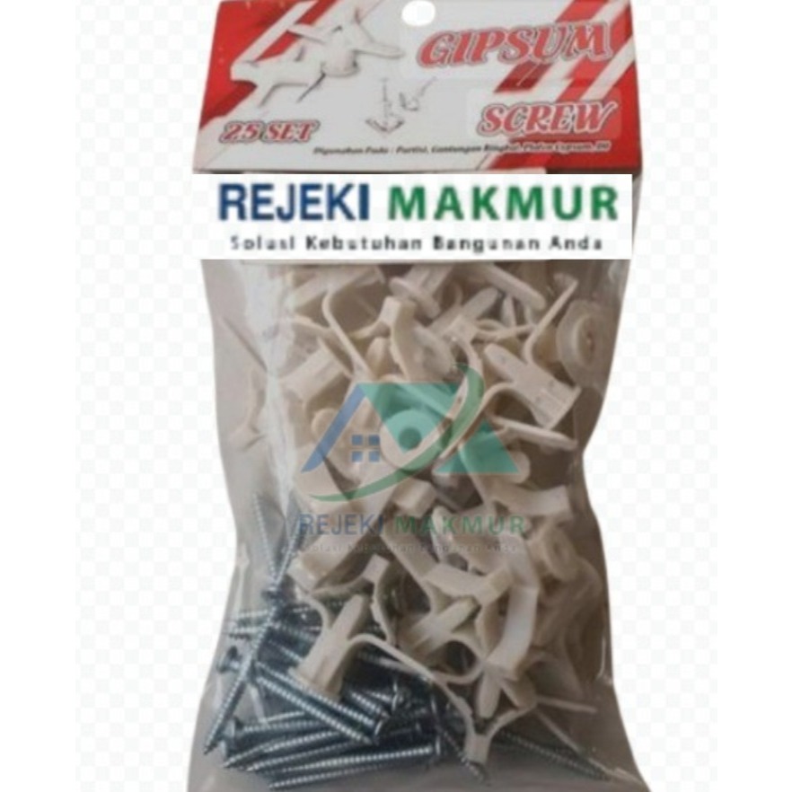 Fisher Gypsum Termasuk Skrup Isi 25 Pcs / Gypsum Fisher