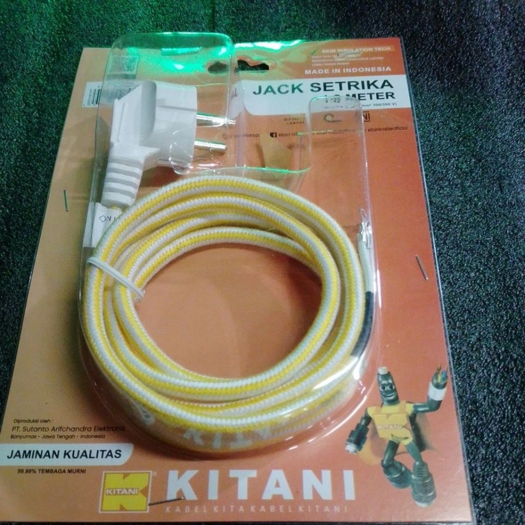 KABEL SETRIKA BAGUS KITANI /COLOKAN SETRIKAAN SNI LENTUR KABEL 2/3 MODEL PHILIPS PANJANG KABEL 1.8 M