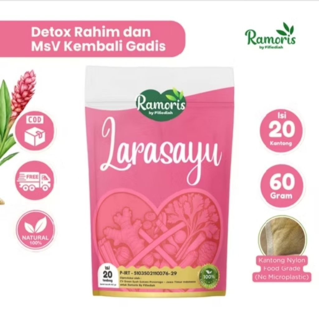 

Larasayu Teh Rimpang Detox Rahim Melancarkan Haid dan Promil - 20 bag 60 gram