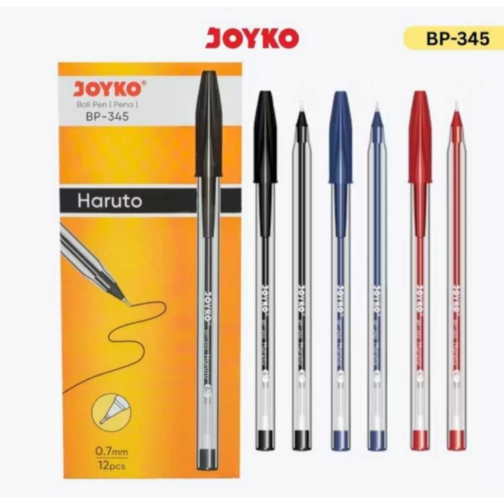 

Pulpen Hitam Joyko BP-345 Haruto 0.7mm ( 12 pcs / 1 Lusin )