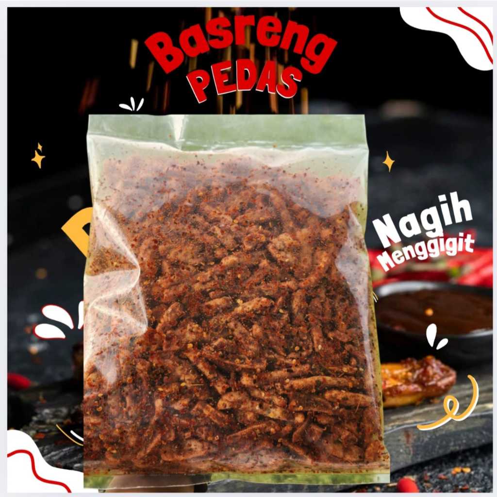 

Basreng Pedas Daun Jeruk viral 1kg Bumbu Melimpah Extra Pedas Daun Jeruk Snack