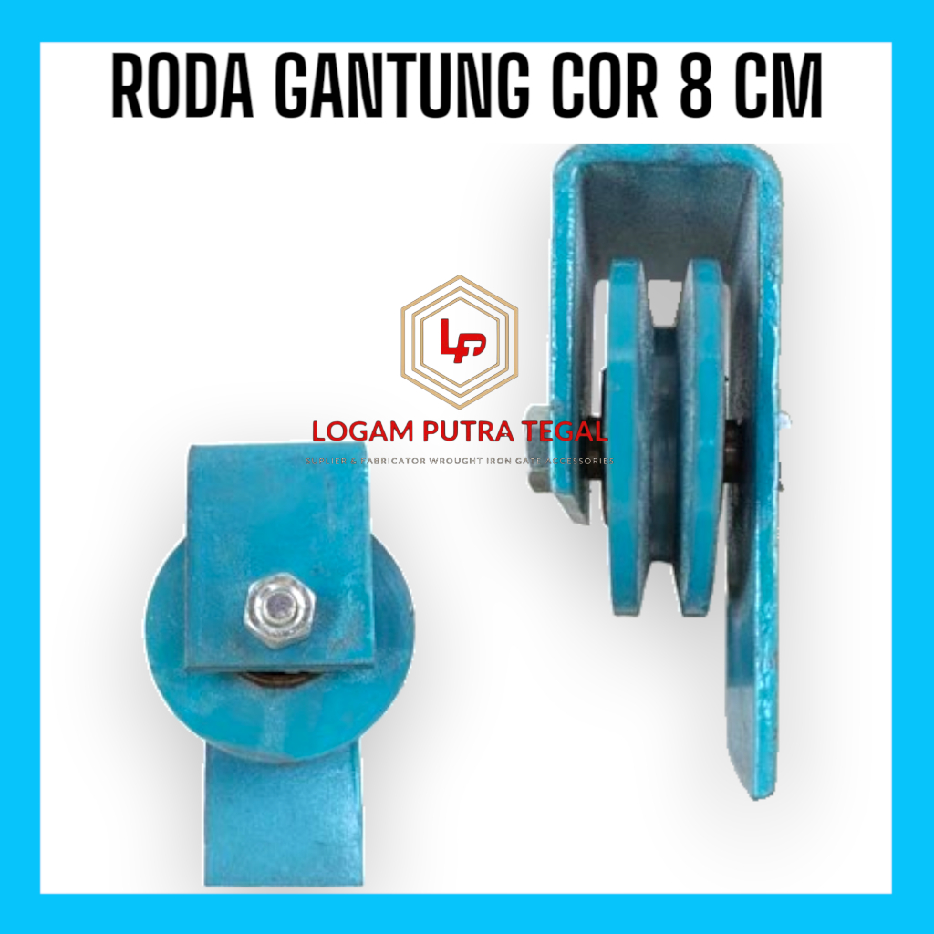 Roda gantung cor 8 cm | Roda katrol | aksessoris pagar besi