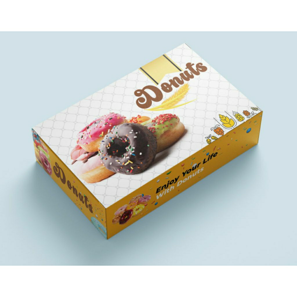 [ TERMURAH ] KOTAK DONAT SENYAWA / DUS DONAT ISI 6 PCS DONAT FOOD GRADE (DL) TEBAL DENGAN LAMINASI