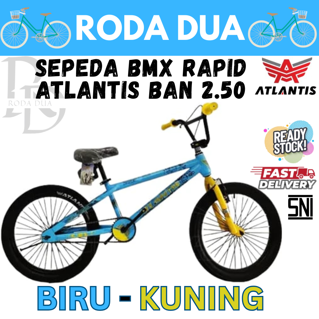 SEPEDA BMX UKURAN 20 ATLANTIS RAPID BAN 2.50 REM TERPEDO