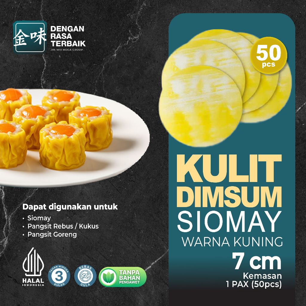 

Kulit Dimsum Siomay Kuning 7CM isi 80pcs HALAL | Kulit Tipis dan Lentur | COCOK Untuk Usaha Dimsum