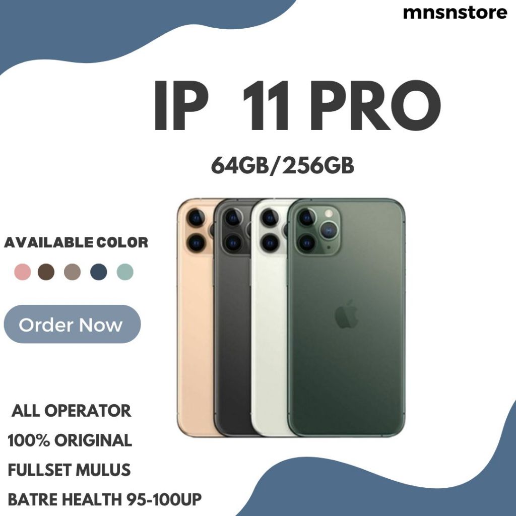 IP 11 PRO 256GB/64GB GSM LTE 4G SECOND 100% Original Fullset mulus LIKE NEW AIPHONE 11 PRO 64&256