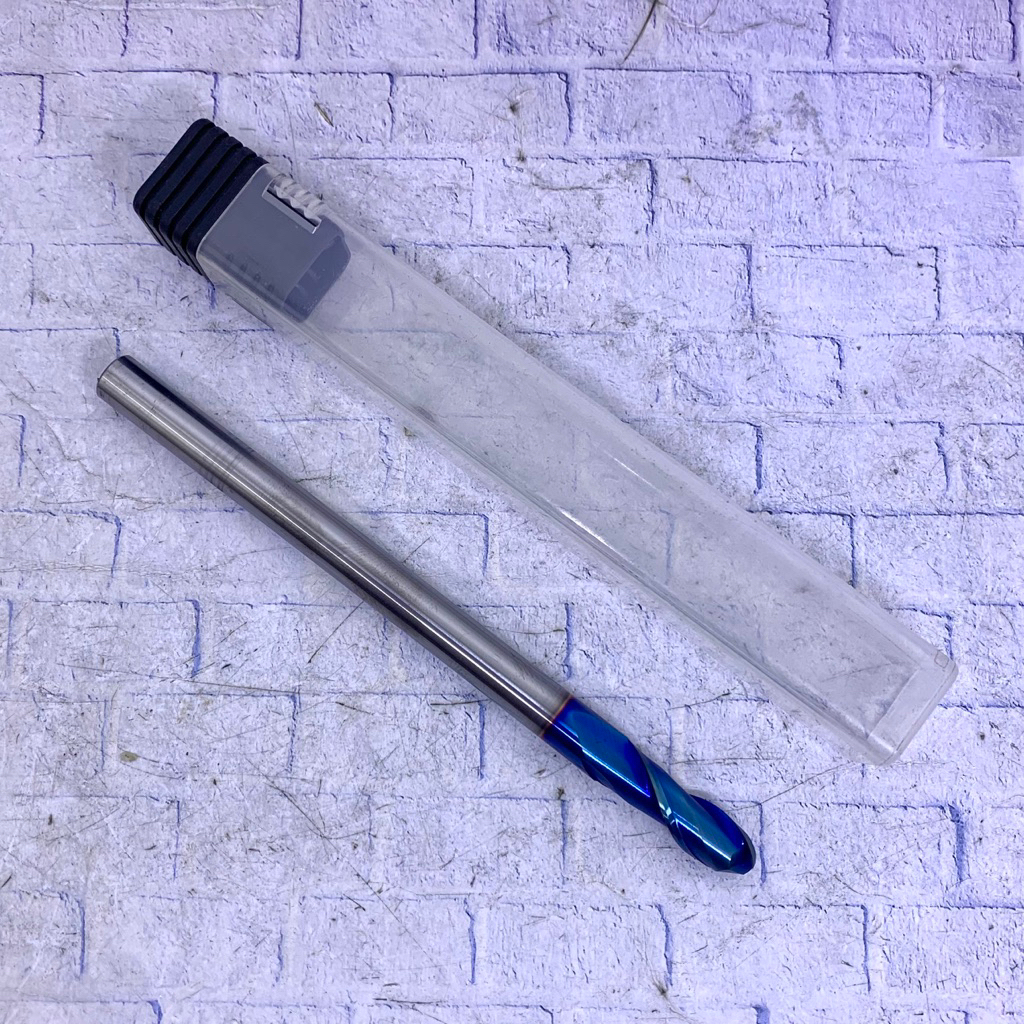 Ballnose 8 x 120 mm atau R4 HRC 65 Carbide baru..Ballmill 8x120 mm HRC65