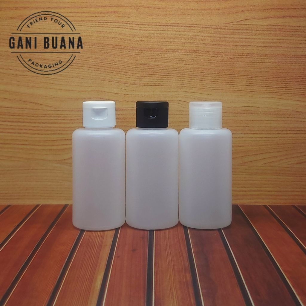 BOTOL FLIPTOP 100 ML HDPE RF NATURAL MODEL BARU TUTUP FLIPTOP BIASA VARIAN WARNA