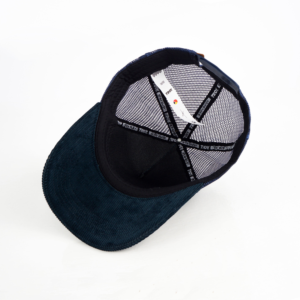 [FREE BOX] Troy Company Trucker Hat Lowercase - Topi Trucker Putih Navy TCN 3195