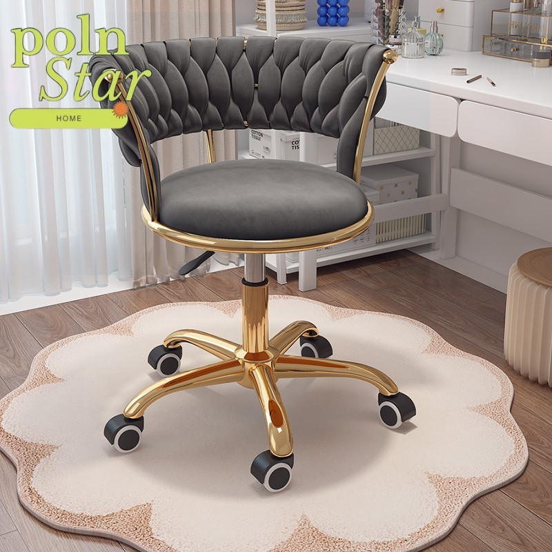 Kursi Putar Kursi Bar Kursi Tinggi Kursi Bar Rumah Beludru Berlapis Emas