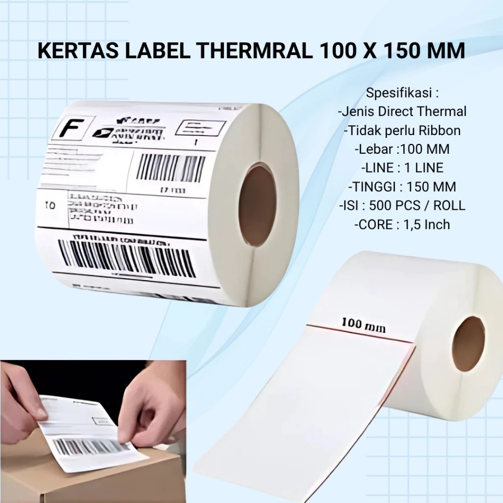 

Watteryacc Kertas resi Label Sticker Direct Thermal A6 10x15cm 100x150mm Barcode Stiker Termal jnt jne shopee