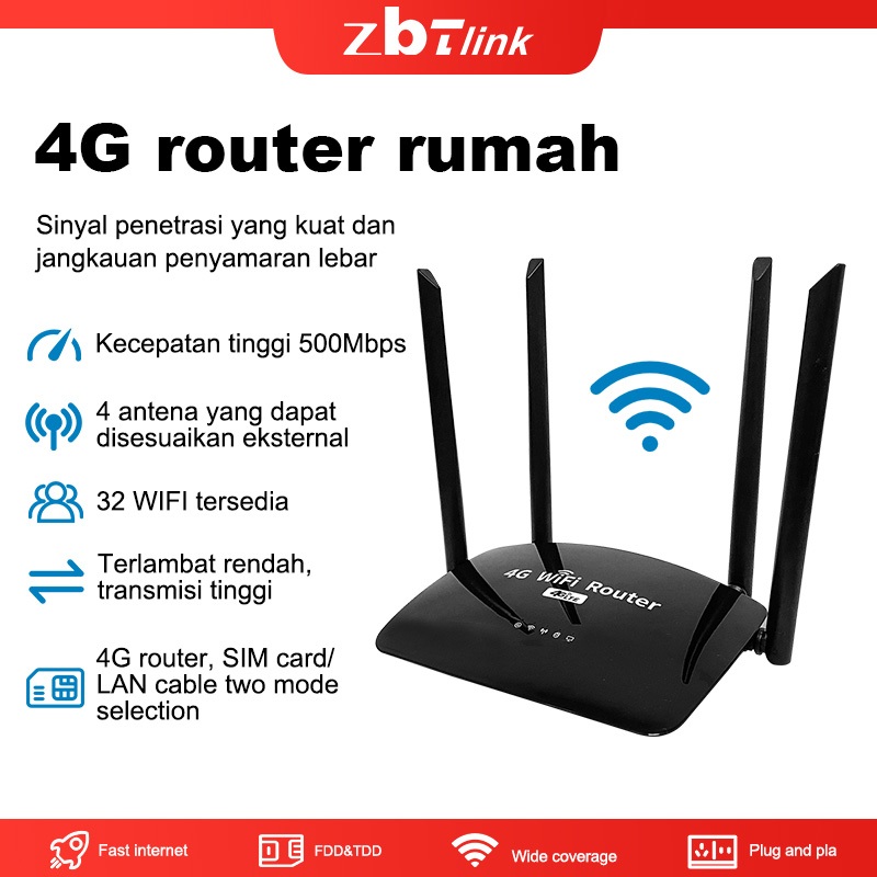 ZBTlink Router 4G 500Mdps mendukung semua kartu SIM & jaringan stabil WIFI