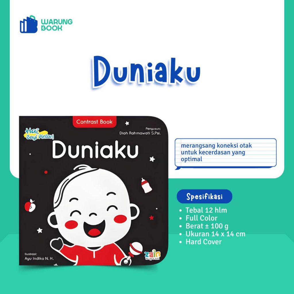 Buku Duniaku bayi 0 6 bulan high contrast book BUKU bayi  newborn boardbook