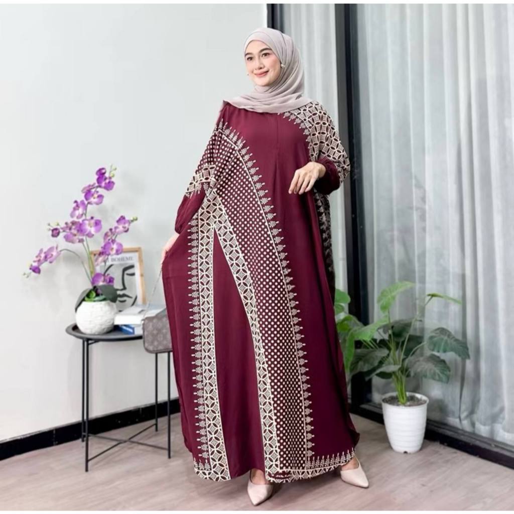Madinah Kaftan Rayon Premium by KRBatik Kaftan Jumbo Ld 170 Busui Daster Kaftan Simple