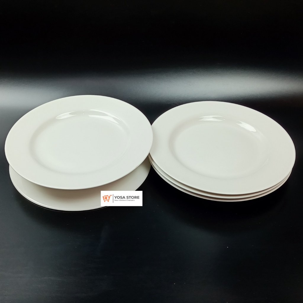 Piring Saji Keramik 20cm Putih Polos Kedaung Home - 6 Pcs