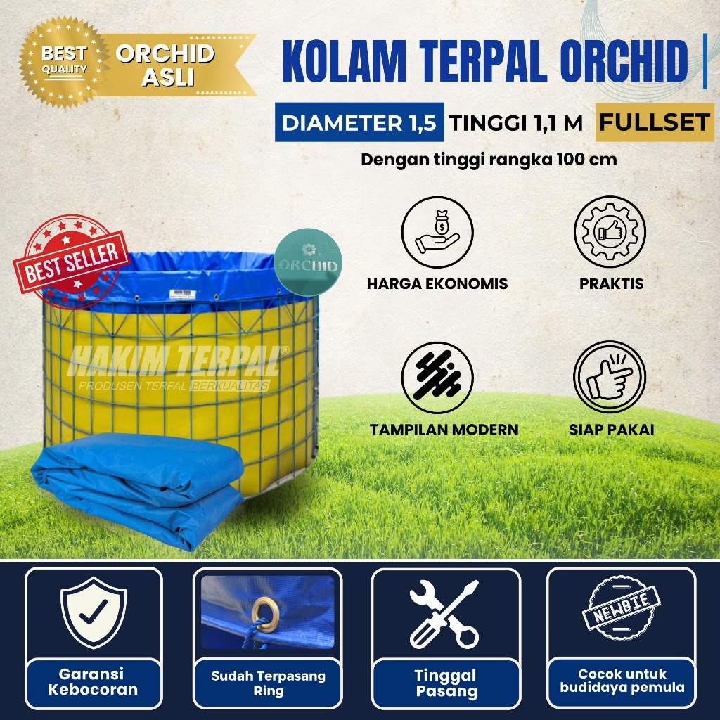 KOLAM BULAT TERPAL DIAMATER 1,5 TINGGI 1,2 FULLSET ORCHID || KOLAM IKAN | KOLAM BIOFLOK