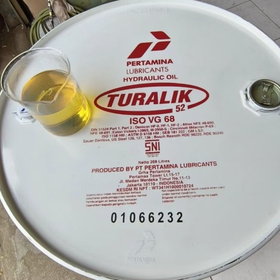 oli hidrolik turalik 52 ISO VG 68, 48 ISO VG 46 , 43 ISO VG 32 kemasan Drum (diluar ongkir)