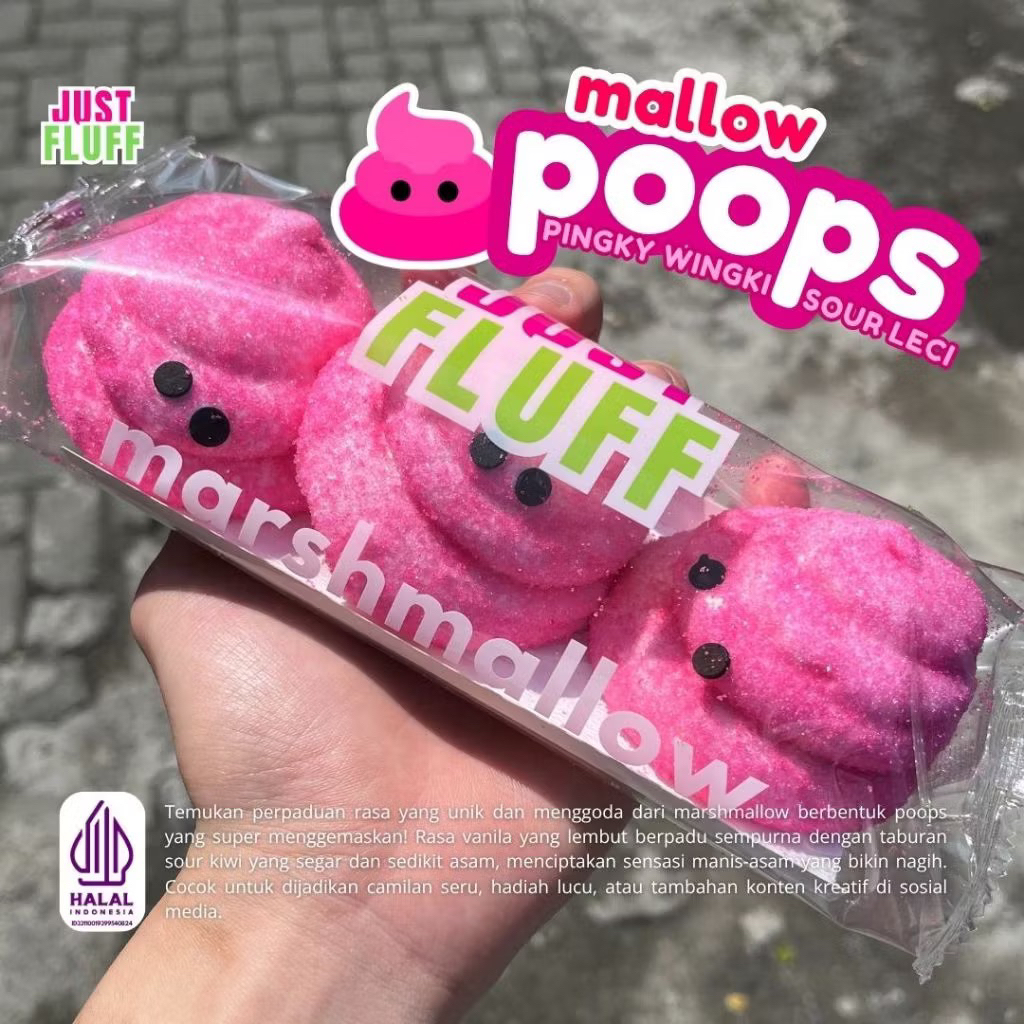 

FREE STICKER) JUST POOPS MARSHMALLOW JUSTFLUFF [HALAL] [PROMO]