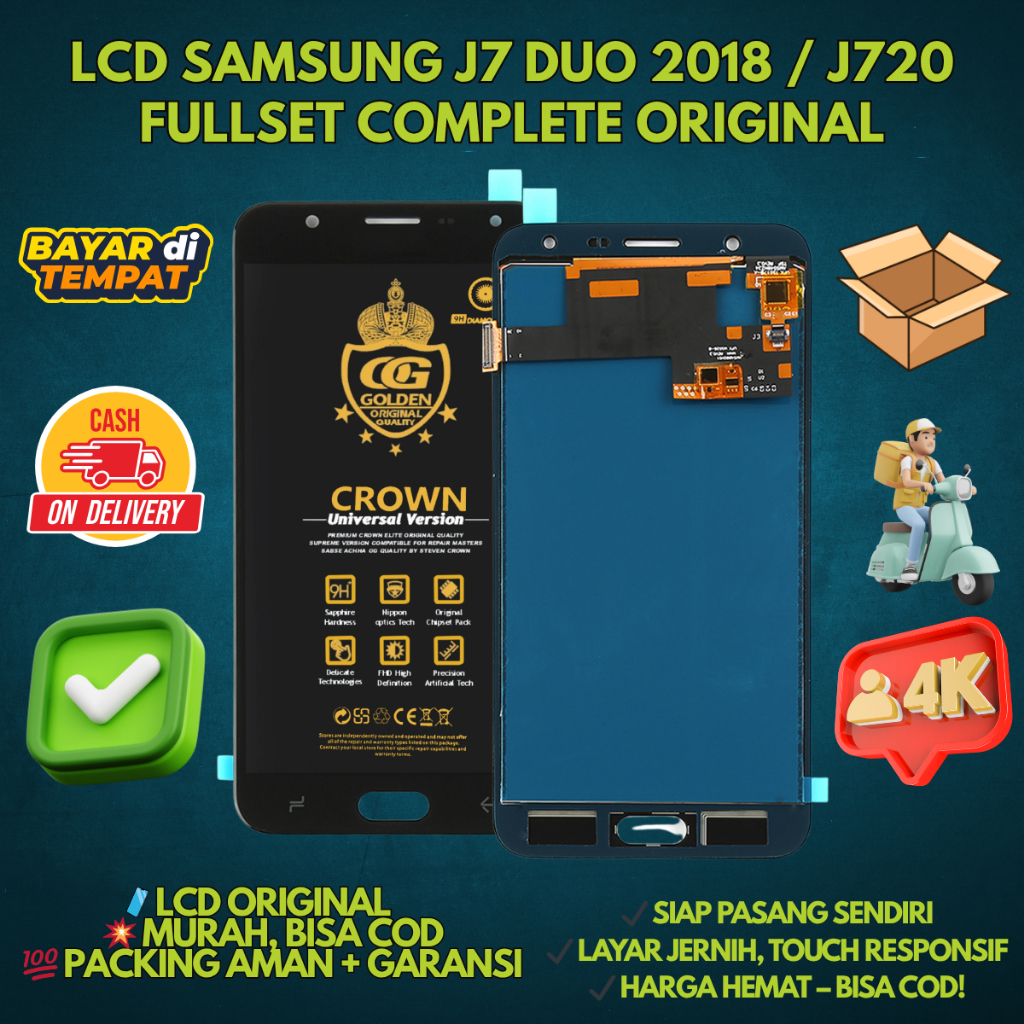 LCD SAMSUNG J7 DUO 2018 / (SAMSUNG GALAXY J7 DUO) / J720 TOUCHSCREEN FULLSET COMPLETE ORIGINAL