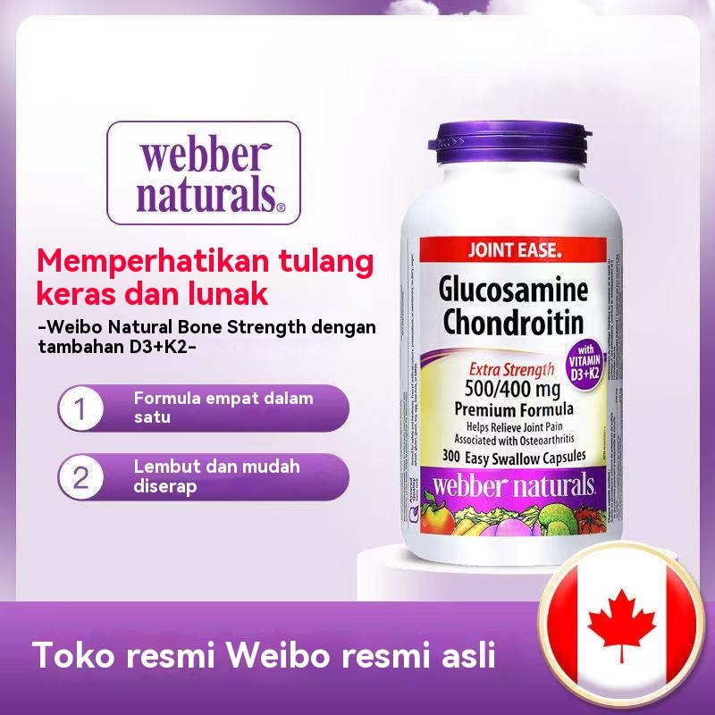 Canadian WebberNaturals Glucosamine Chondroitin Vitamin C 300 capsules