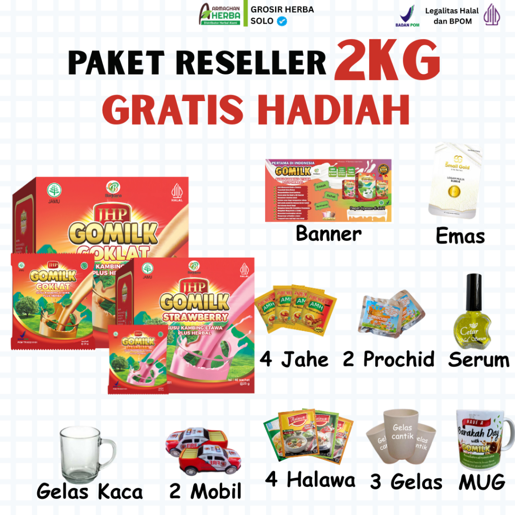 

GOMILK 2 BOX @1 KG ISI 80 SACHET | Susu Kambing Etawa Plus Herba | Penambah Stamina dan Daya Tahan Tubuh