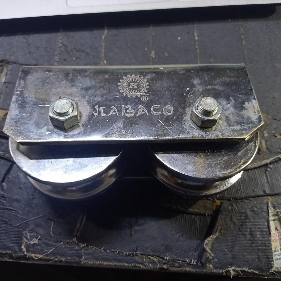 Roda Pagar 8cm 32 mm Ganda Chrome bulat Besi As