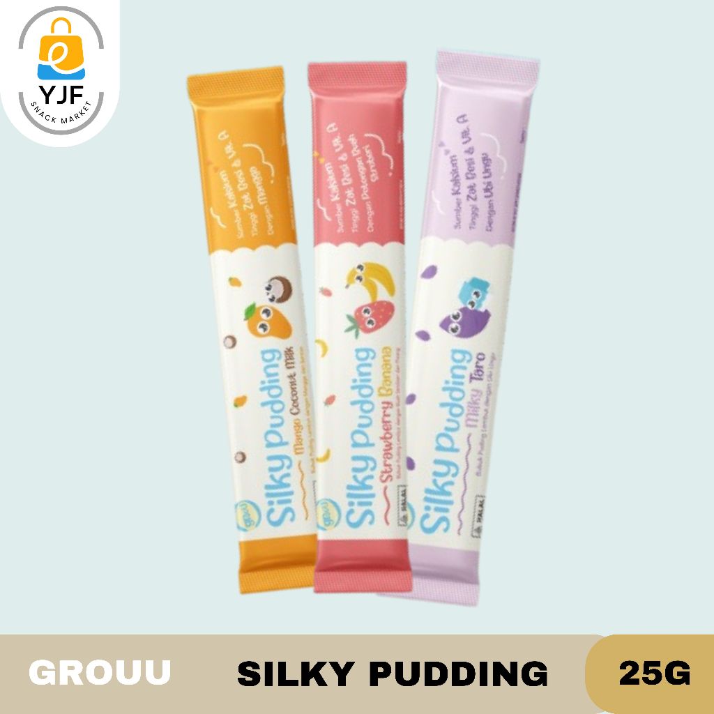 

Grouu Silky Pudding / Pudding Lembut Rasa Strawerry Banana / Milky Taro / Mango Coconut Milk 25G