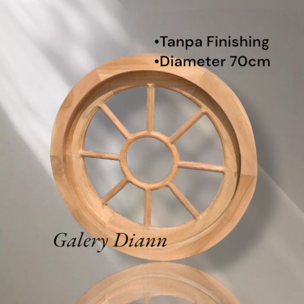 Jendela Bulat Aesthetic Diameter 70cm Asli kayu jati DB8_70