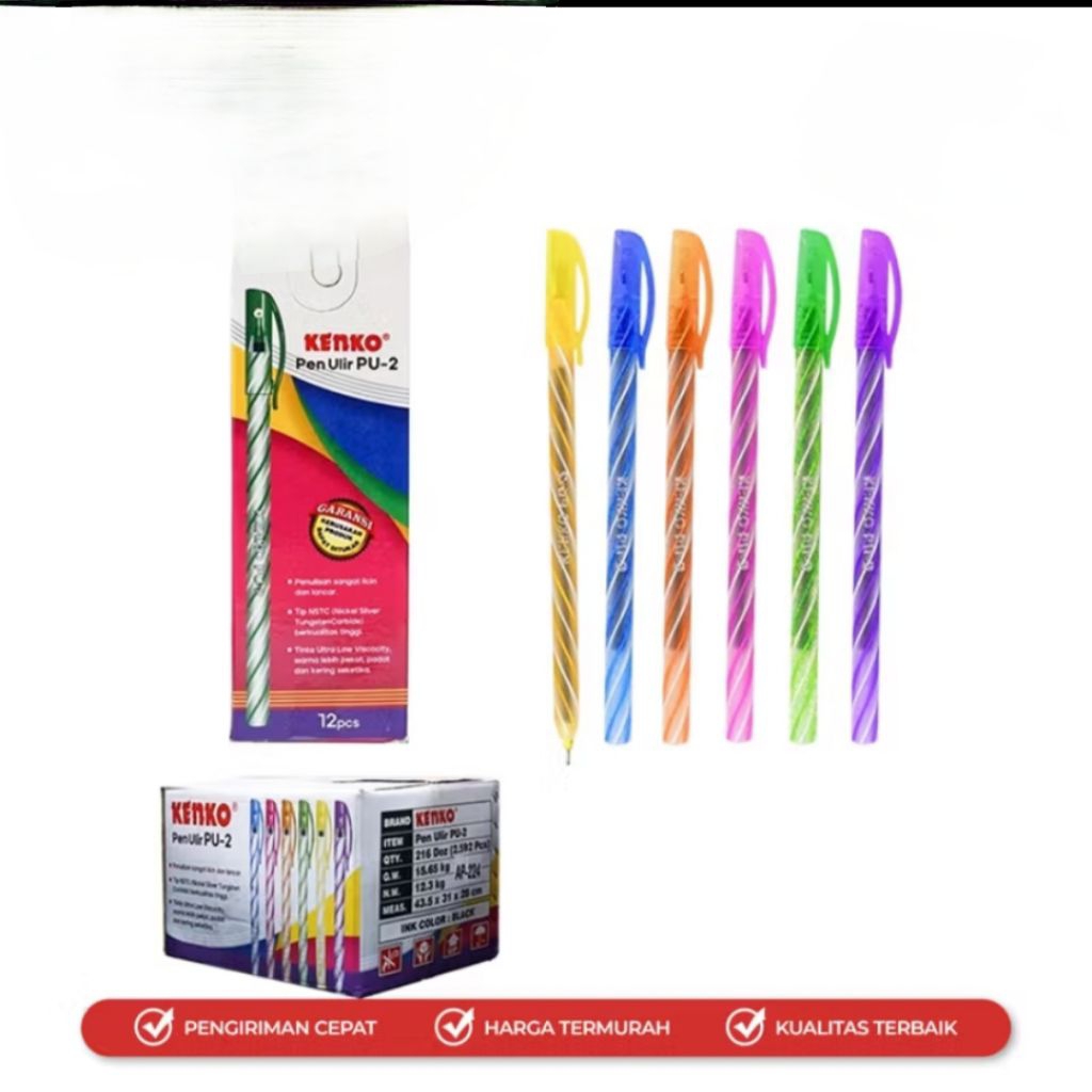 

Pulpen Warna Warni Pena Warna Warni Pulpen Lilin Kenko Ball Pen / Pulpen / Pena KENKO Pen Ulir