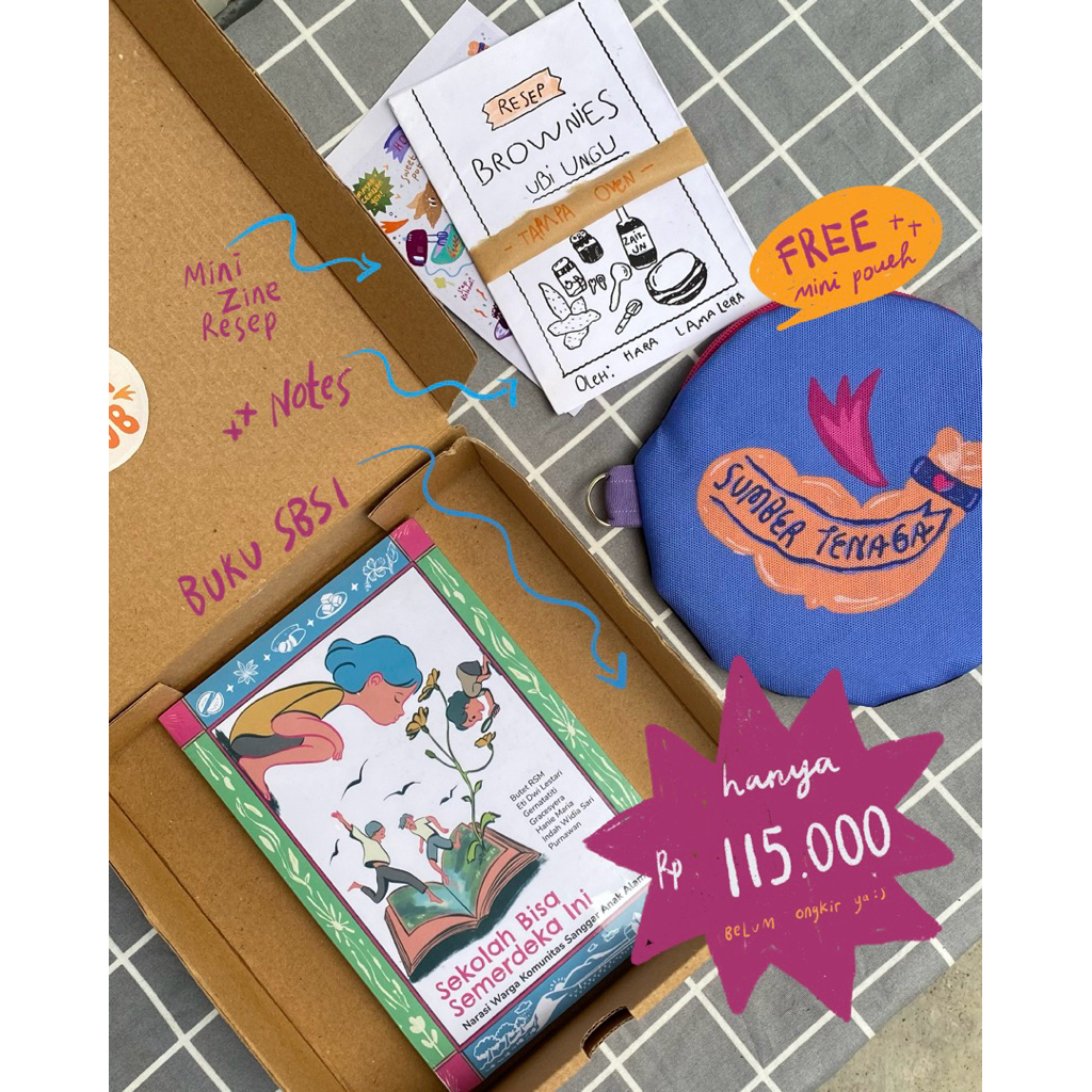 Buku Sekolah Bisa Semerdeka Ini + Resep Brownies Ubi Ungu Free Pouch dan Mini notes