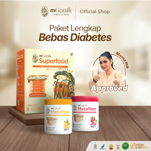mGanik Metafiber MGANIK METAFIBER 450 GR GRAM MINUMAN SERAT FIBER UNTUK DIABETES M GANIK META FIBER 
