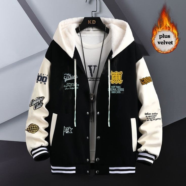 Jaket Varsity Hoodie Pria Wanita Baseball Jacket Vintage Bordir Premium Tebal Hoodie Zipper Oversize